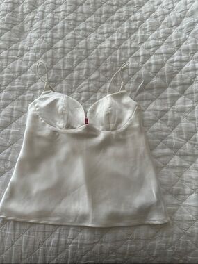 Edikted White Satin Cami Top
